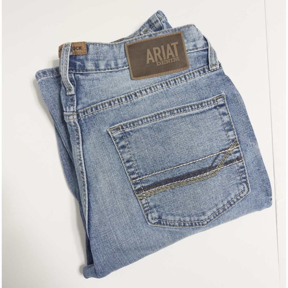 Ariat M5 Straight Fit Straight Leg Jeans Men's 31x35 Med Wash Western Cowboy